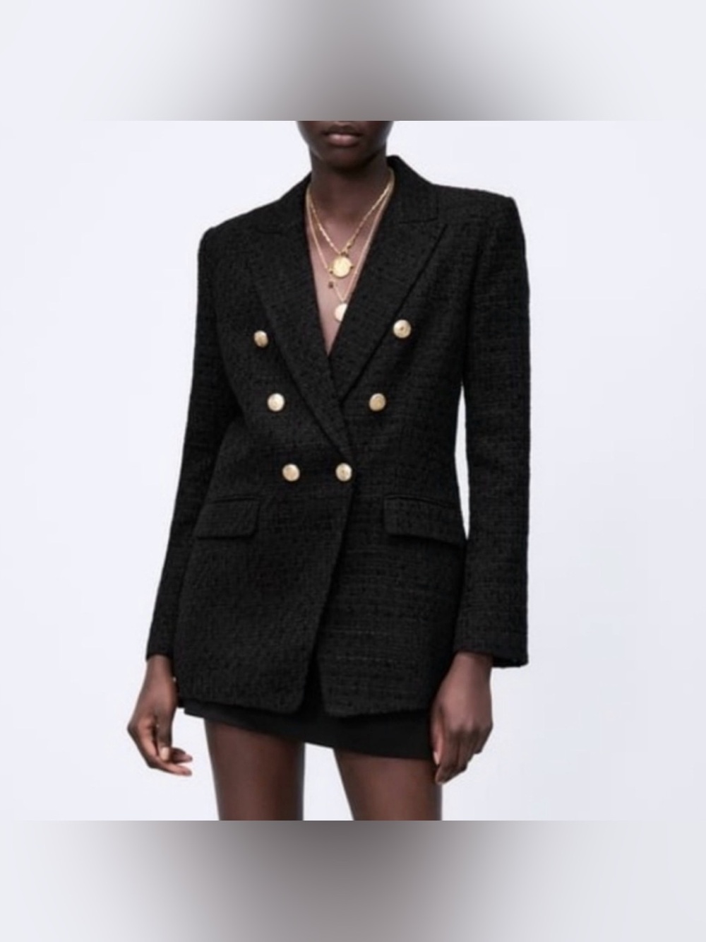 Zara NWT RARE Timeless Classic Minimalist Tailored Tweed Textured Runway Jacket - Picture 5 of 14